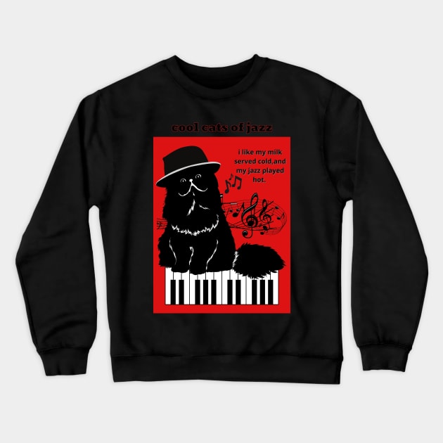 Cool Cats of Jazz Crewneck Sweatshirt by Rattykins